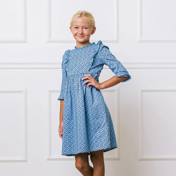 NWT Hope & Henry Ruffle Trim Dress Organic‎ Cotton Girls SIze 6-12 months - Picture 2 of 12